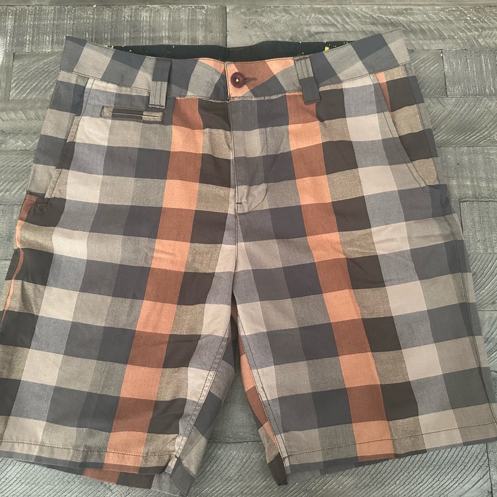 Analog Flat Front Plaid Shorts
